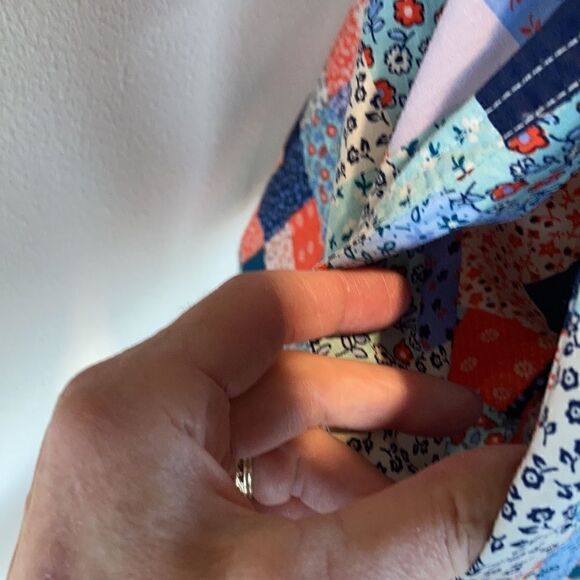 Land’s End Plus Size Dress patchwork long sleeve button down belted pockets LP - Picture 7 of 14